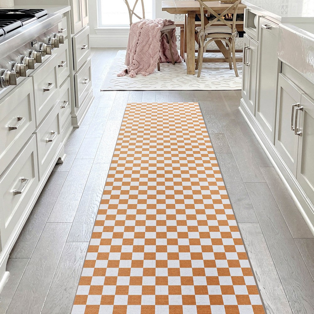 Royale Modern Cottage Checkerboard Washable Area Rug