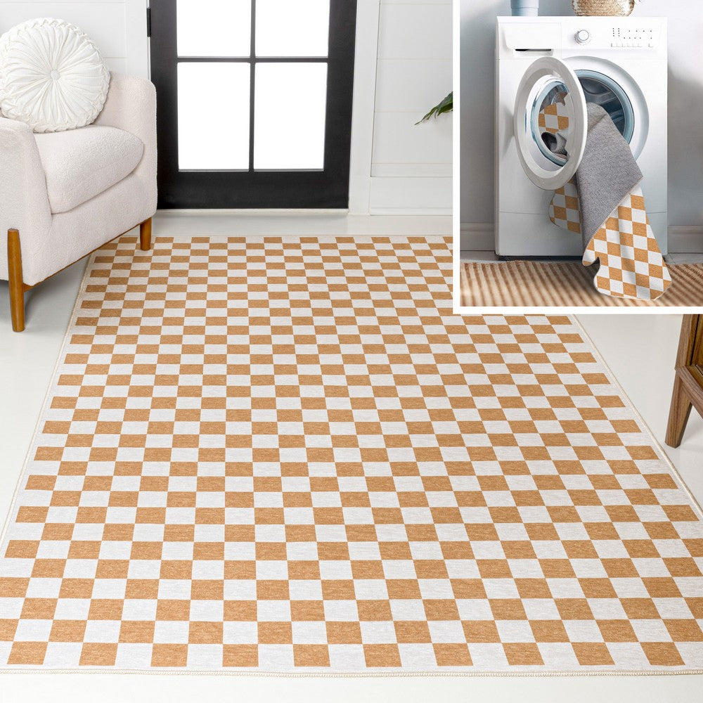 Royale Modern Cottage Checkerboard Washable Area Rug