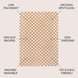 Royale Modern Cottage Checkerboard Washable Area Rug