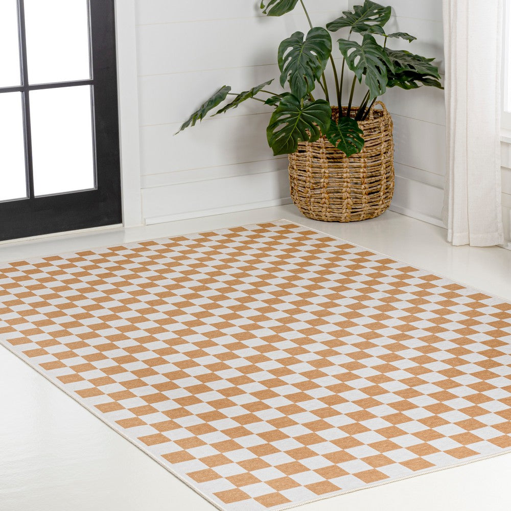 Royale Modern Cottage Checkerboard Washable Area Rug