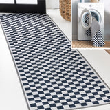 Royale Modern Cottage Checkerboard Washable Area Rug