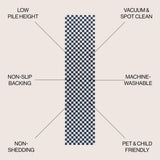 Royale Modern Cottage Checkerboard Washable Area Rug