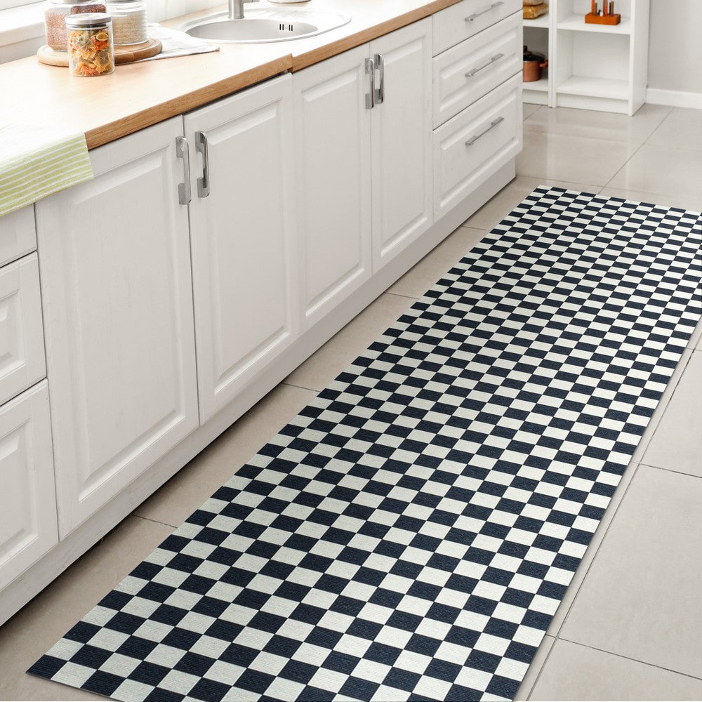 Royale Modern Cottage Checkerboard Washable Area Rug