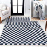 Royale Modern Cottage Checkerboard Washable Area Rug