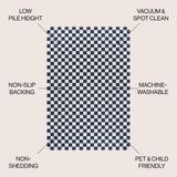 Royale Modern Cottage Checkerboard Washable Area Rug
