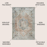 Elida Distressed Medallion Chenille Machine-washable Area Rug
