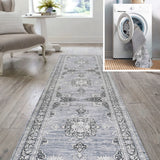 Boho Bohemian Distressed Chenille Machine-washable Area Rug
