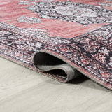 Boho Bohemian Distressed Chenille Machine-washable Area Rug