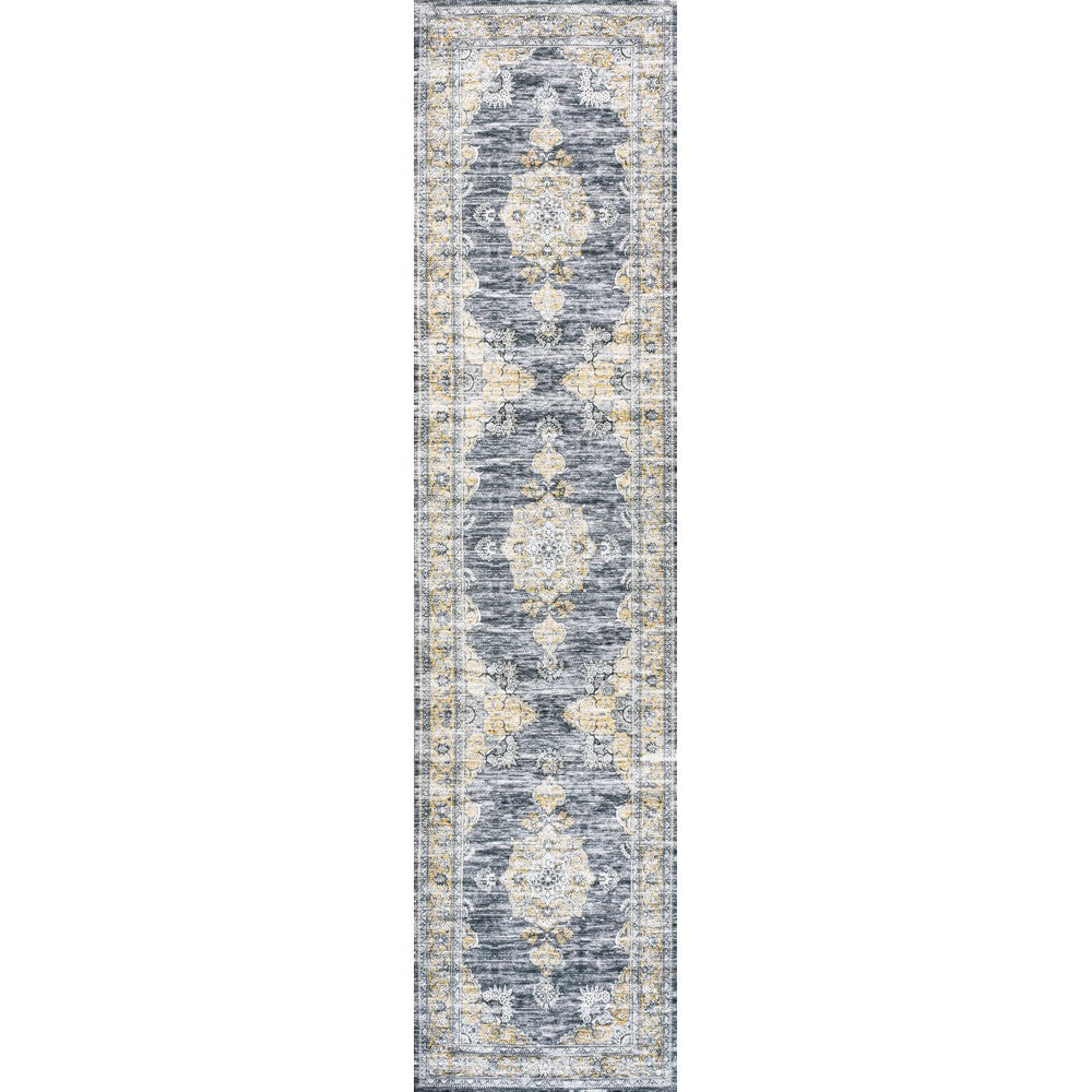 Boho Bohemian Distressed Chenille Machine-washable Area Rug