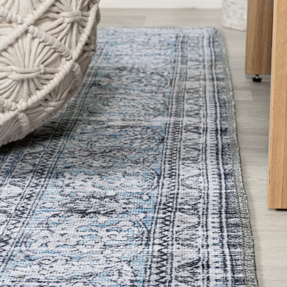 Boho Bohemian Distressed Chenille Machine-washable Area Rug