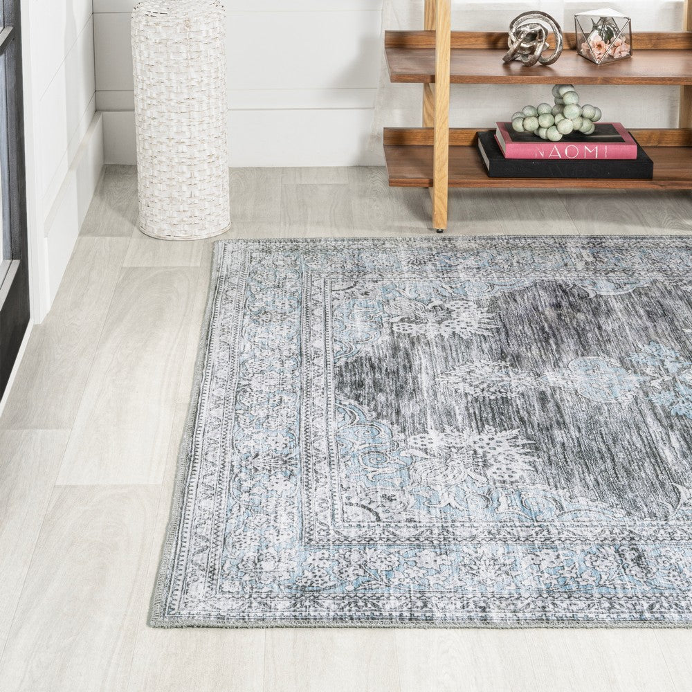 Boho Bohemian Distressed Chenille Machine-washable Area Rug