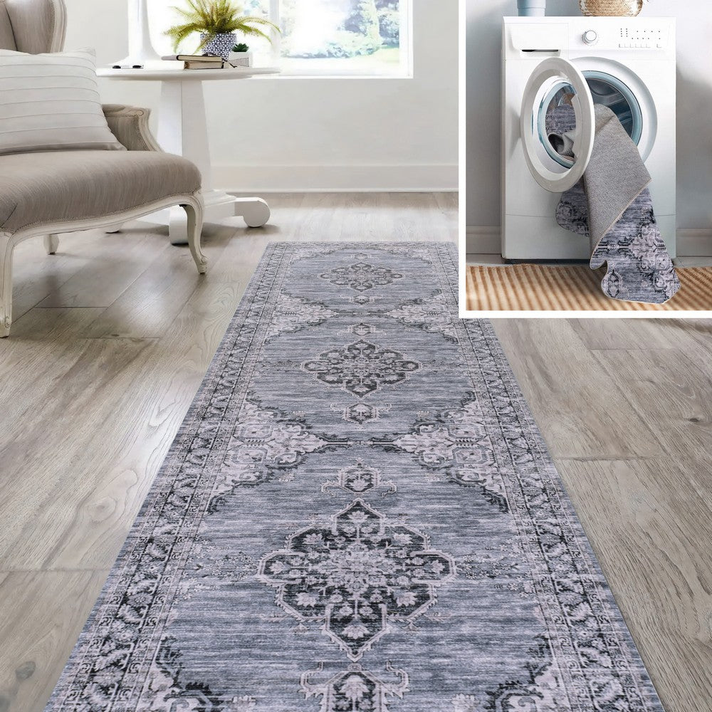 Vernal Chenille Cottage Medallion Machine-washable Area Rug