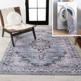 Vernal Chenille Cottage Medallion Machine-washable Area Rug