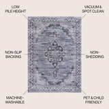 Vernal Chenille Cottage Medallion Machine-washable Area Rug