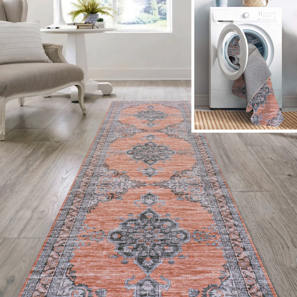 Vernal Chenille Cottage Medallion Machine-washable Area Rug