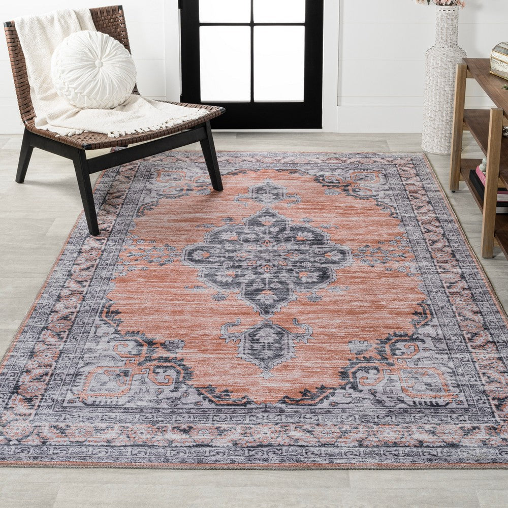 Vernal Chenille Cottage Medallion Machine-washable Area Rug