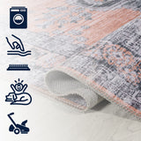 Vernal Chenille Cottage Medallion Machine-washable Area Rug