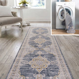 Vernal Chenille Cottage Medallion Machine-washable Area Rug