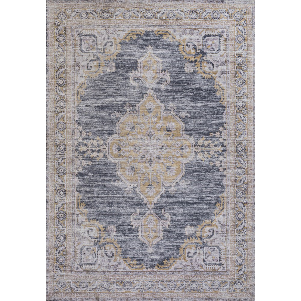 Vernal Chenille Cottage Medallion Machine-washable Area Rug