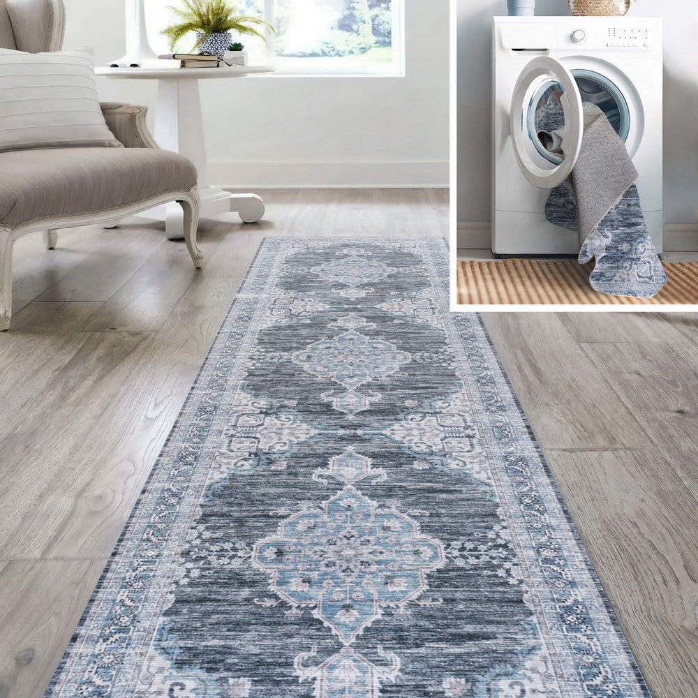 Vernal Chenille Cottage Medallion Machine-washable Area Rug