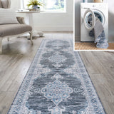 Vernal Chenille Cottage Medallion Machine-washable Area Rug