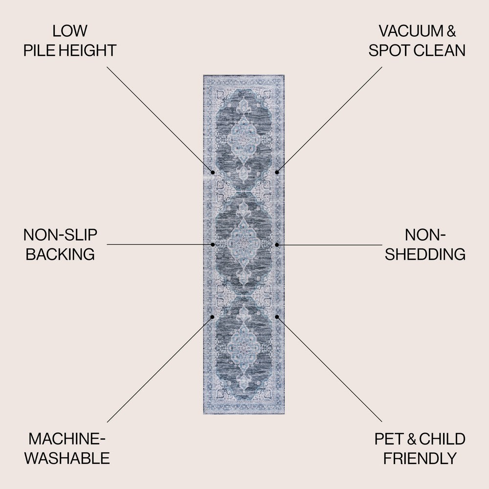 Vernal Chenille Cottage Medallion Machine-washable Area Rug