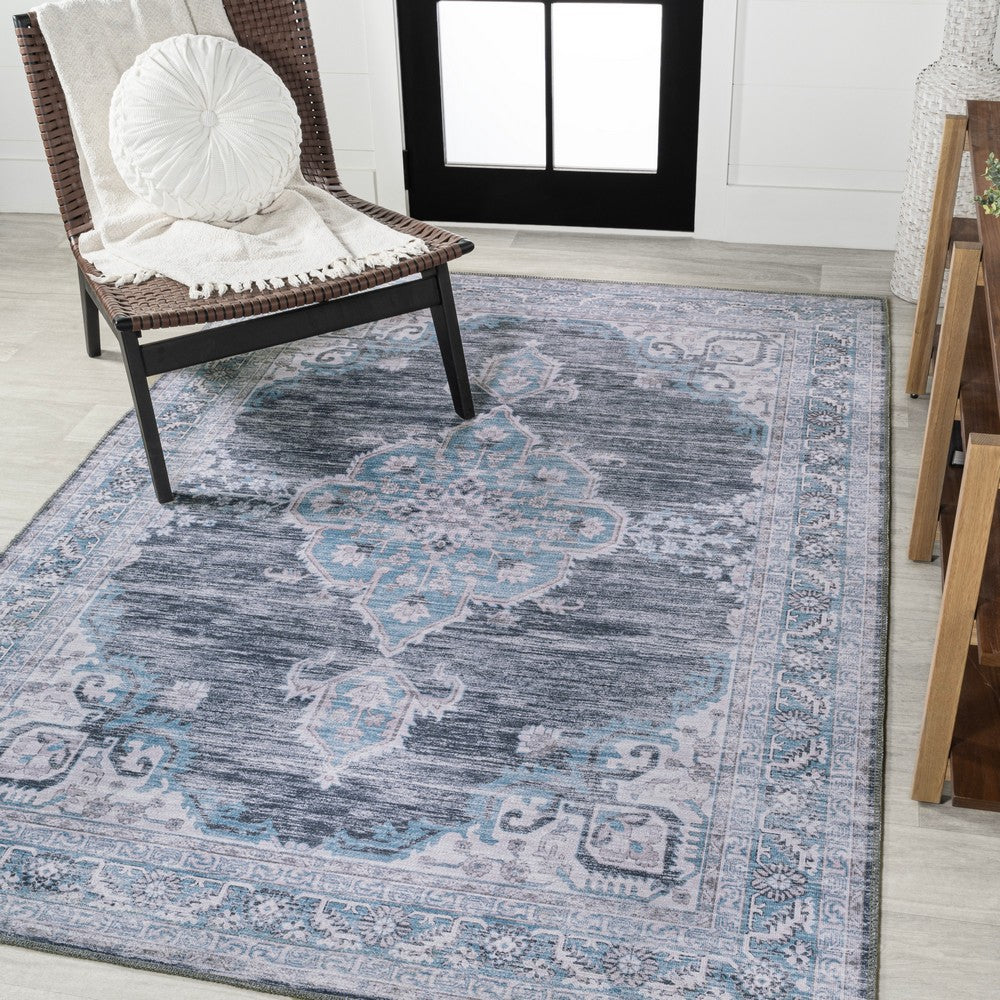 Vernal Chenille Cottage Medallion Machine-washable Area Rug