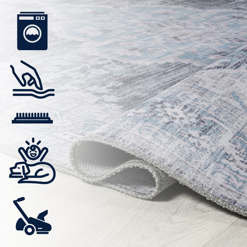 Vernal Chenille Cottage Medallion Machine-washable Area Rug