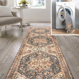 Moora Chenille Mid-century Medallion Machine-washable Area Rug
