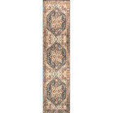 Moora Chenille Mid-century Medallion Machine-washable Area Rug