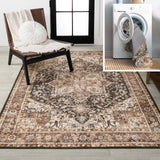 Moora Chenille Mid-century Medallion Machine-washable Area Rug
