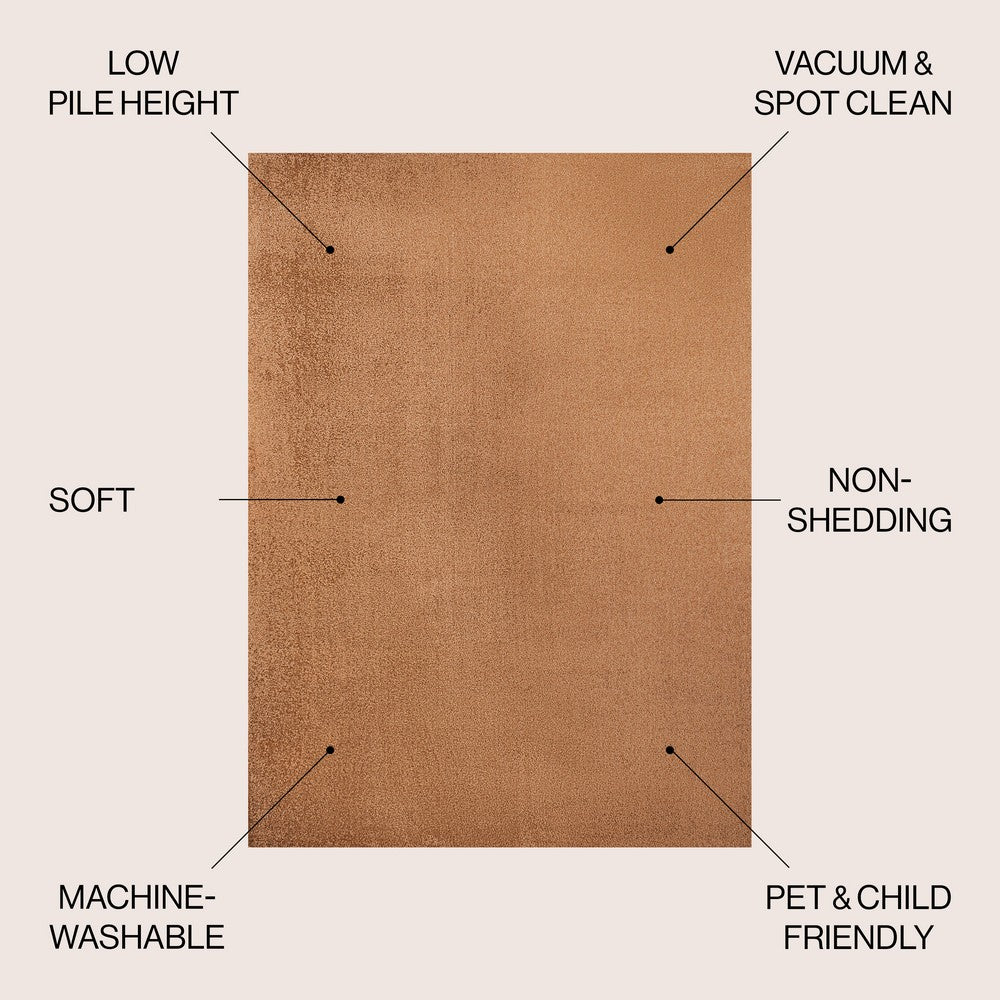 Alexander Classic Solid Low-Pile Machine-Washable Area Rug