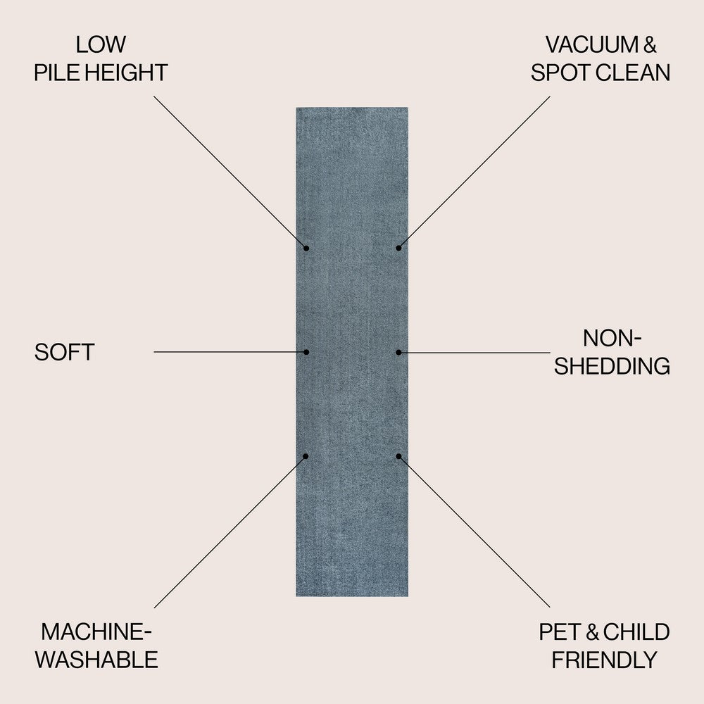 Alexander Classic Solid Low-Pile Machine-Washable Area Rug