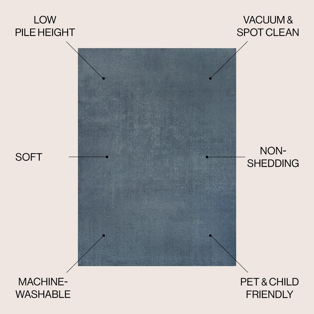 Alexander Classic Solid Low-Pile Machine-Washable Area Rug