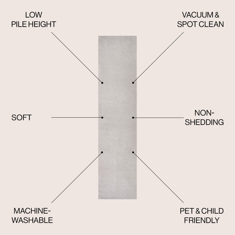 Alexander Classic Solid Low-Pile Machine-Washable Area Rug