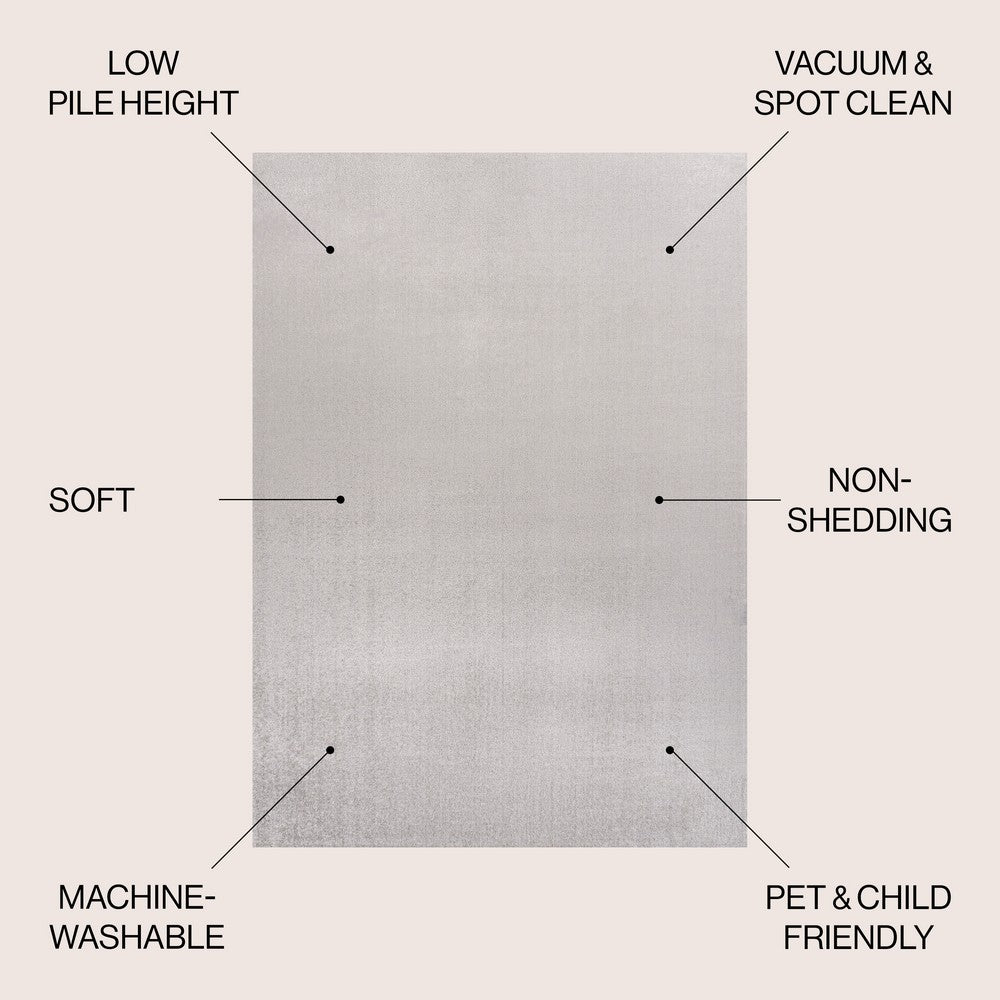 Alexander Classic Solid Low-Pile Machine-Washable Area Rug
