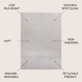 Alexander Classic Solid Low-Pile Machine-Washable Area Rug