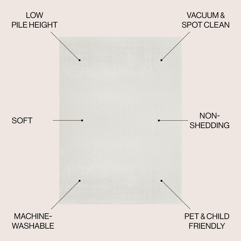 Alexander Classic Solid Low-Pile Machine-Washable Area Rug