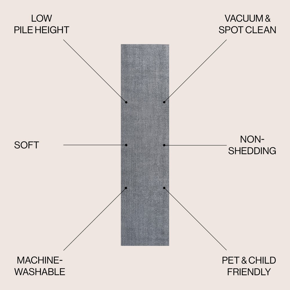 Alexander Classic Solid Low-Pile Machine-Washable Area Rug