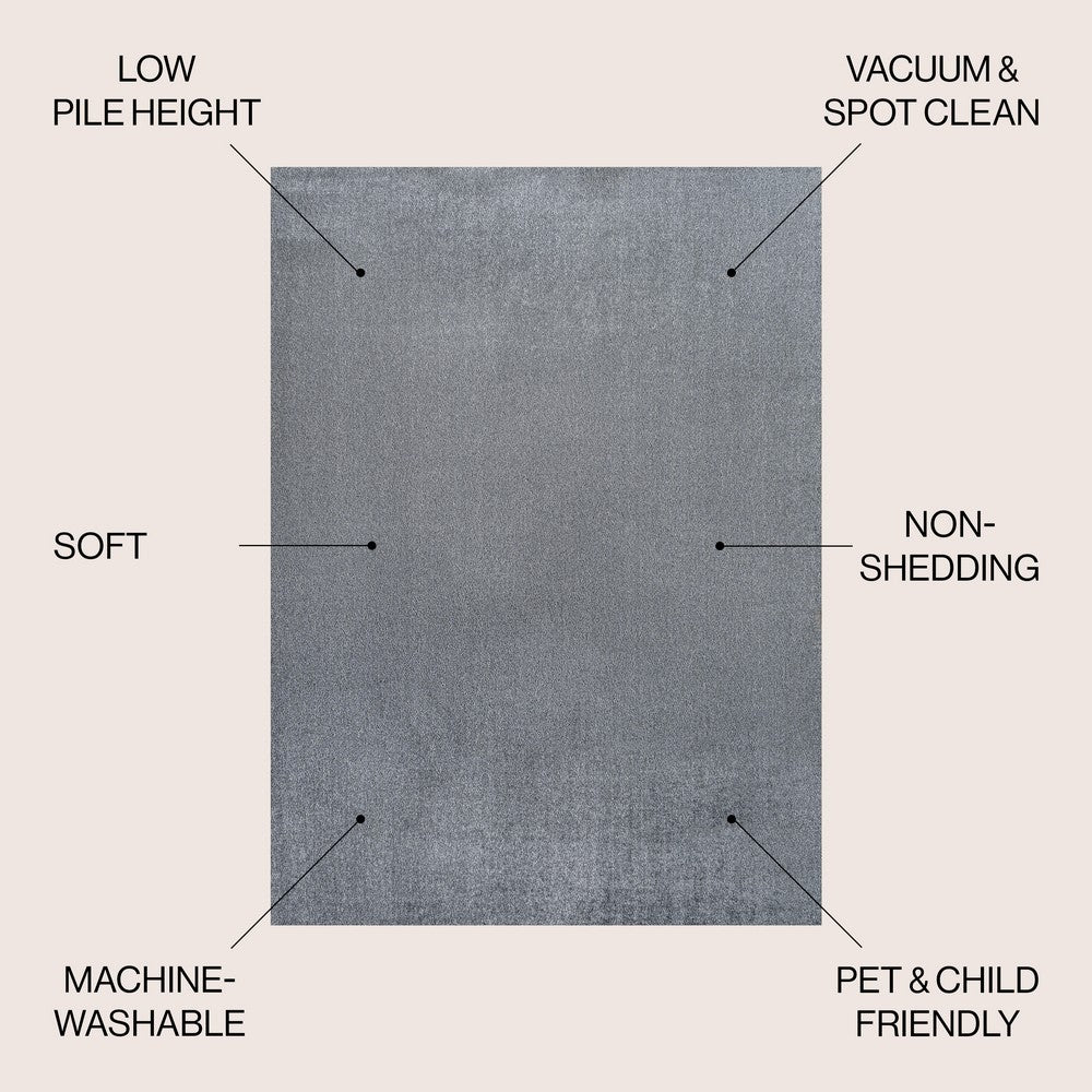Alexander Classic Solid Low-Pile Machine-Washable Area Rug