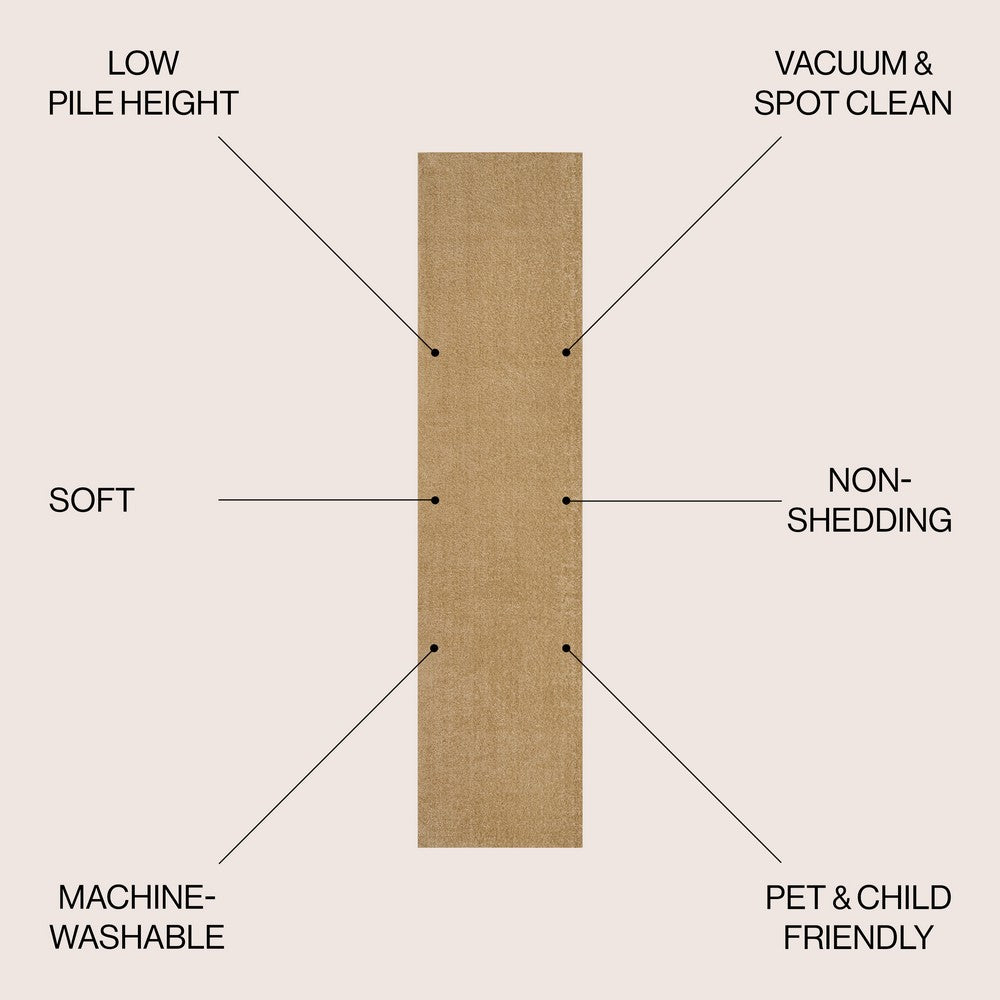 Alexander Classic Solid Low-Pile Machine-Washable Area Rug
