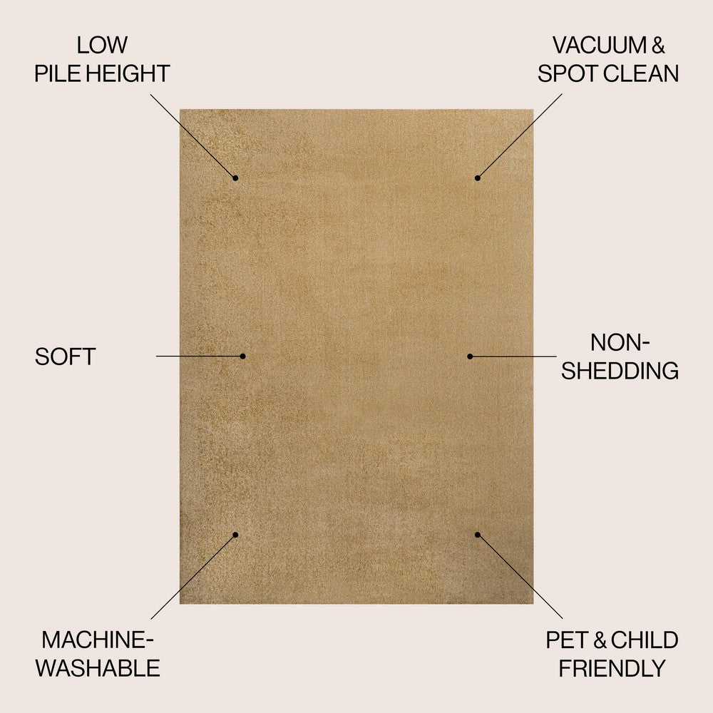 Alexander Classic Solid Low-Pile Machine-Washable Area Rug