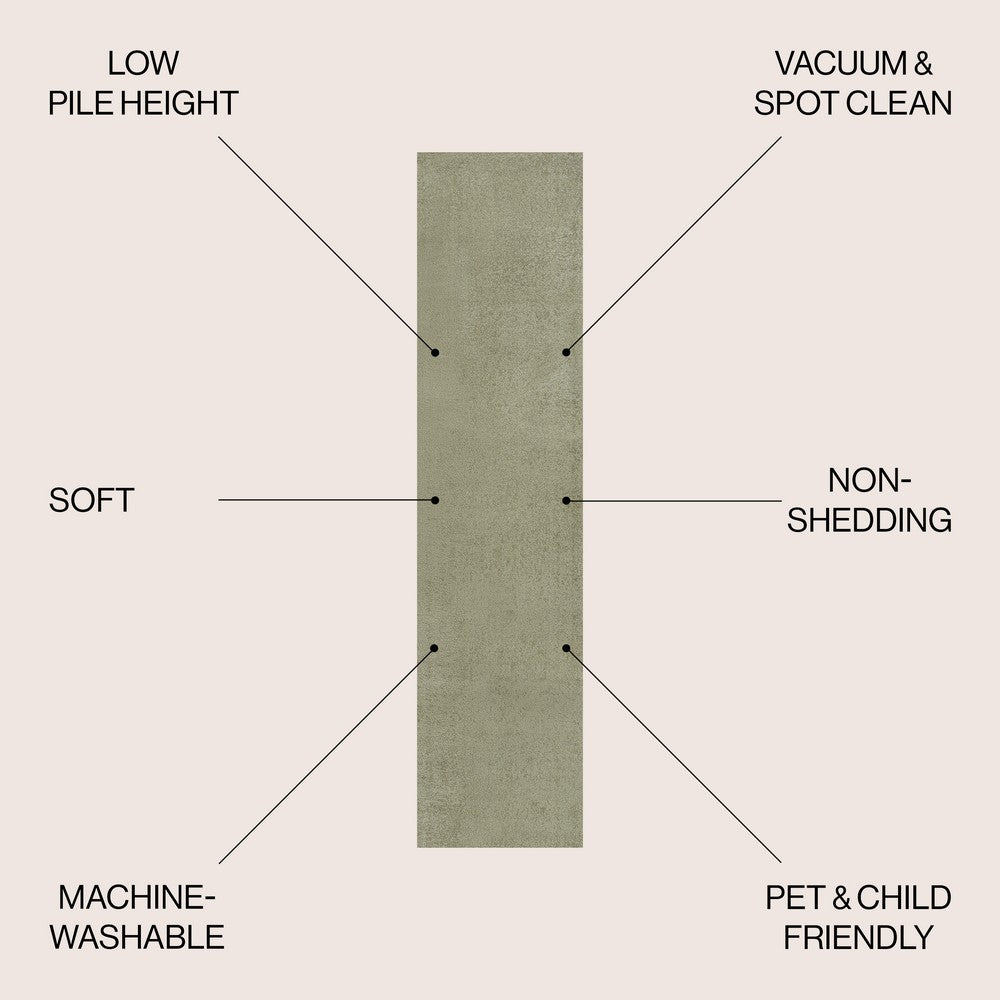 Alexander Classic Solid Low-Pile Machine-Washable Area Rug