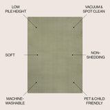 Alexander Classic Solid Low-Pile Machine-Washable Area Rug