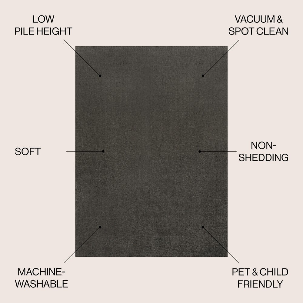 Alexander Classic Solid Low-Pile Machine-Washable Area Rug