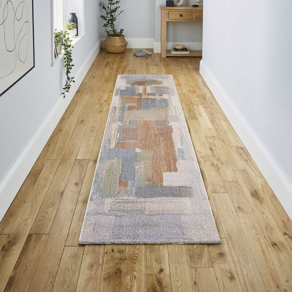 Mohawk Abstract Coastal Watercolor Machine-Washable Area Rug