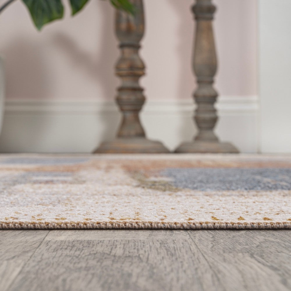 Mohawk Abstract Coastal Watercolor Machine-Washable Area Rug