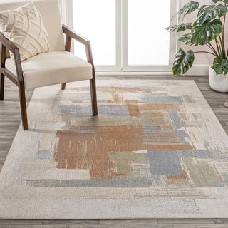 Mohawk Abstract Coastal Watercolor Machine-Washable Area Rug
