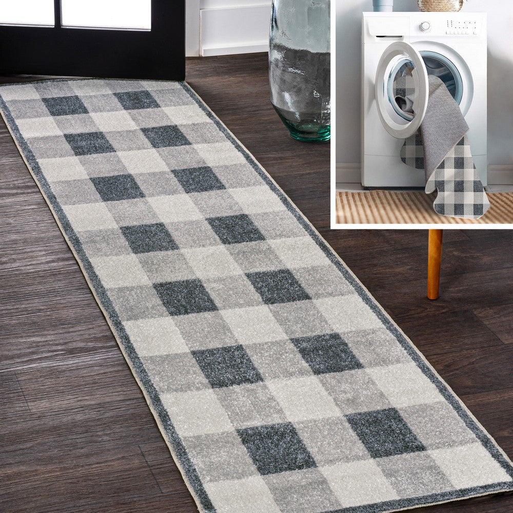 Cottage Gradient Plaid Cottage Machine-Washable Area Rug