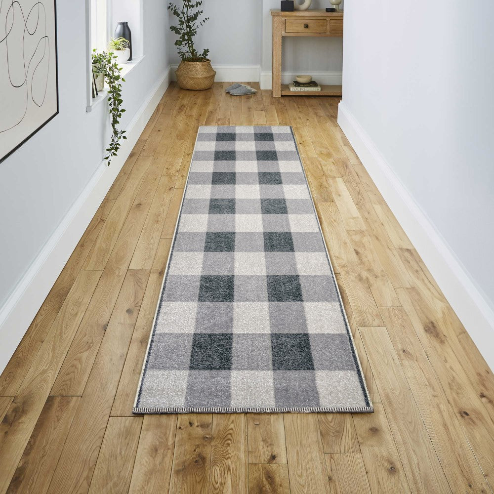 Cottage Gradient Plaid Cottage Machine-Washable Area Rug